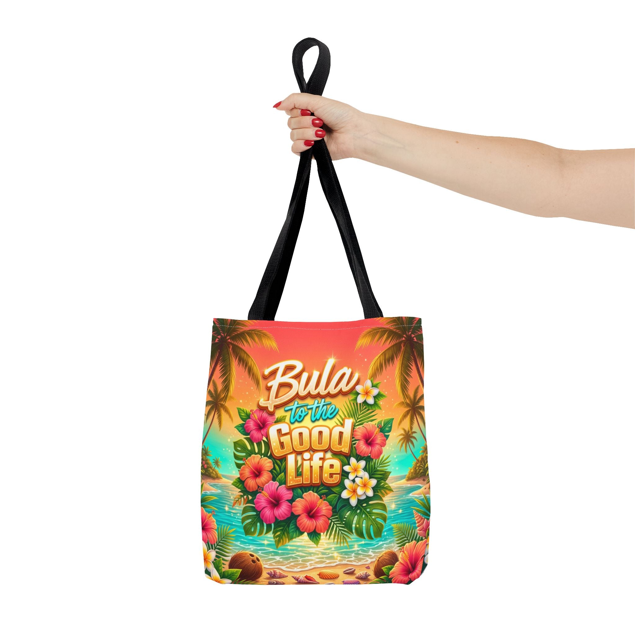 Tote Bag — "Bula to the Good Life" Tropical Hibiscus Beach Tote