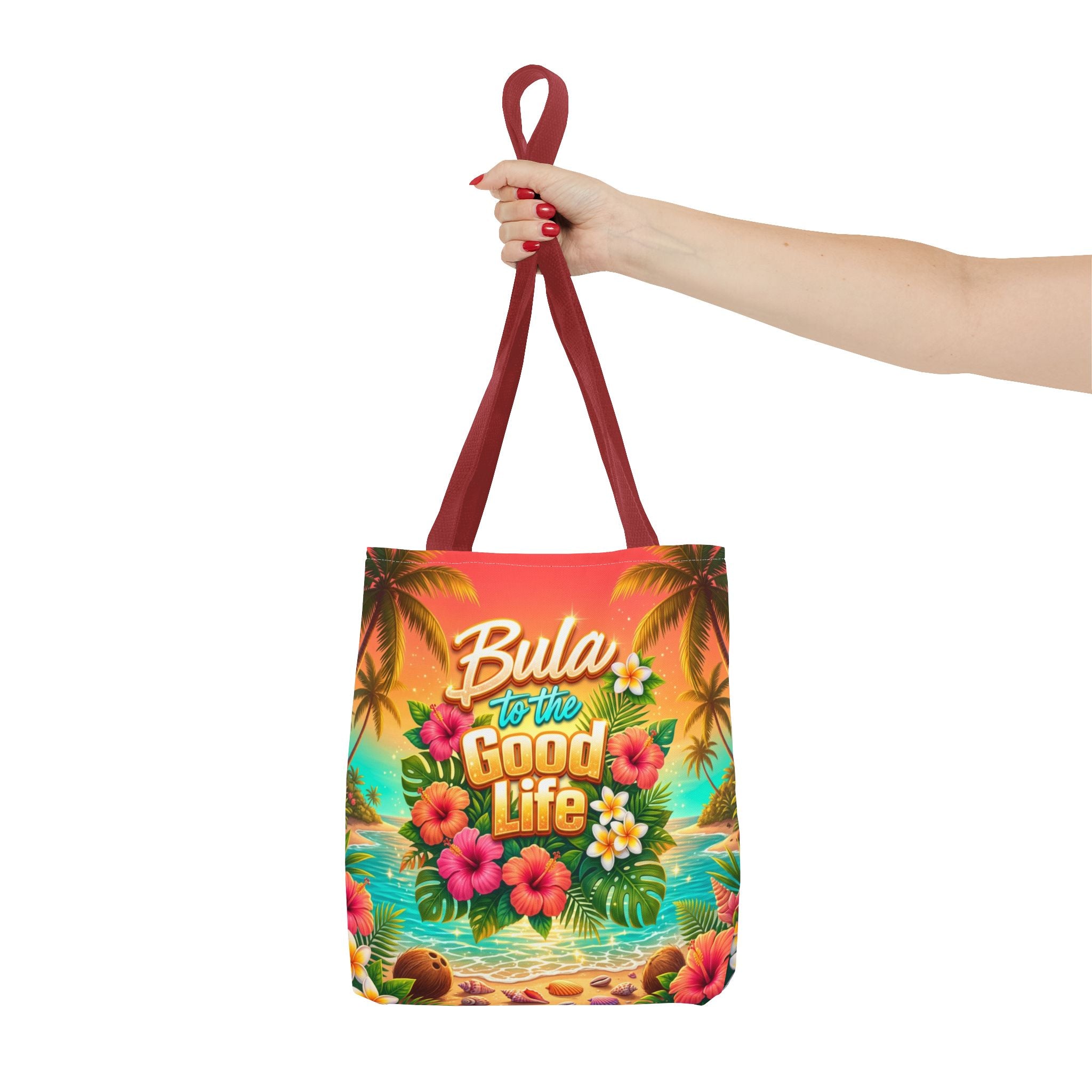 Tote Bag — "Bula to the Good Life" Tropical Hibiscus Beach Tote