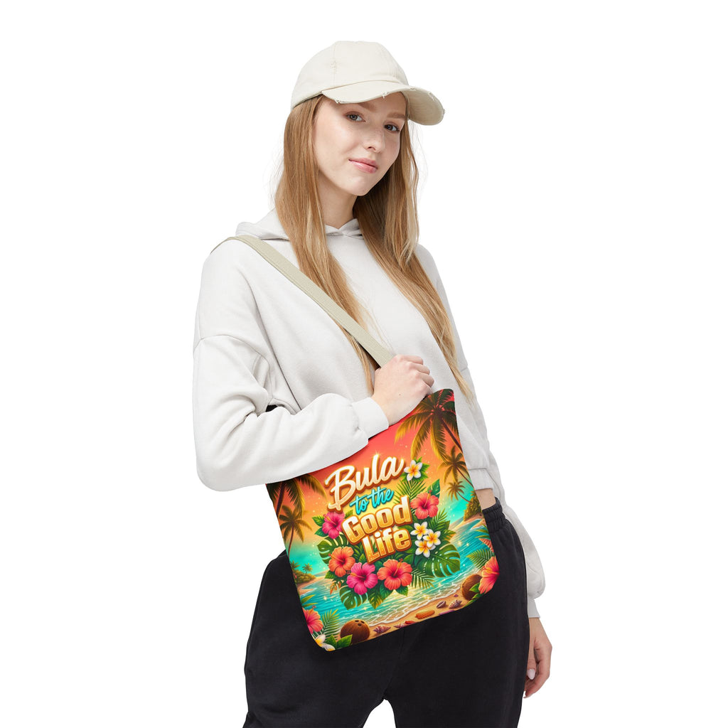 Tote Bag — "Bula to the Good Life" Tropical Hibiscus Beach Tote