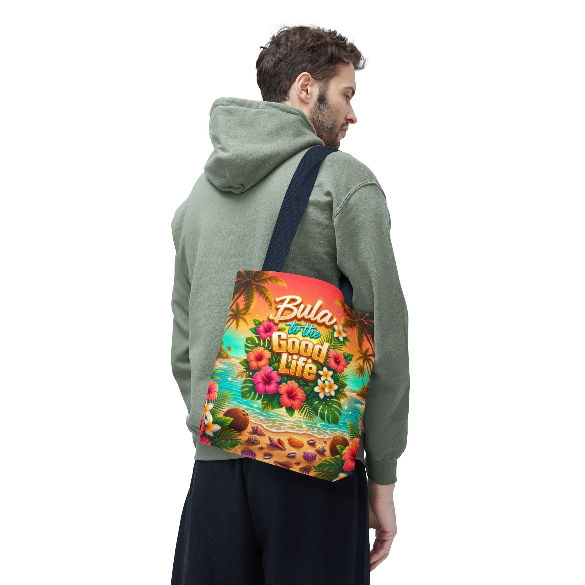 Tote Bag — "Bula to the Good Life" Tropical Hibiscus Beach Tote