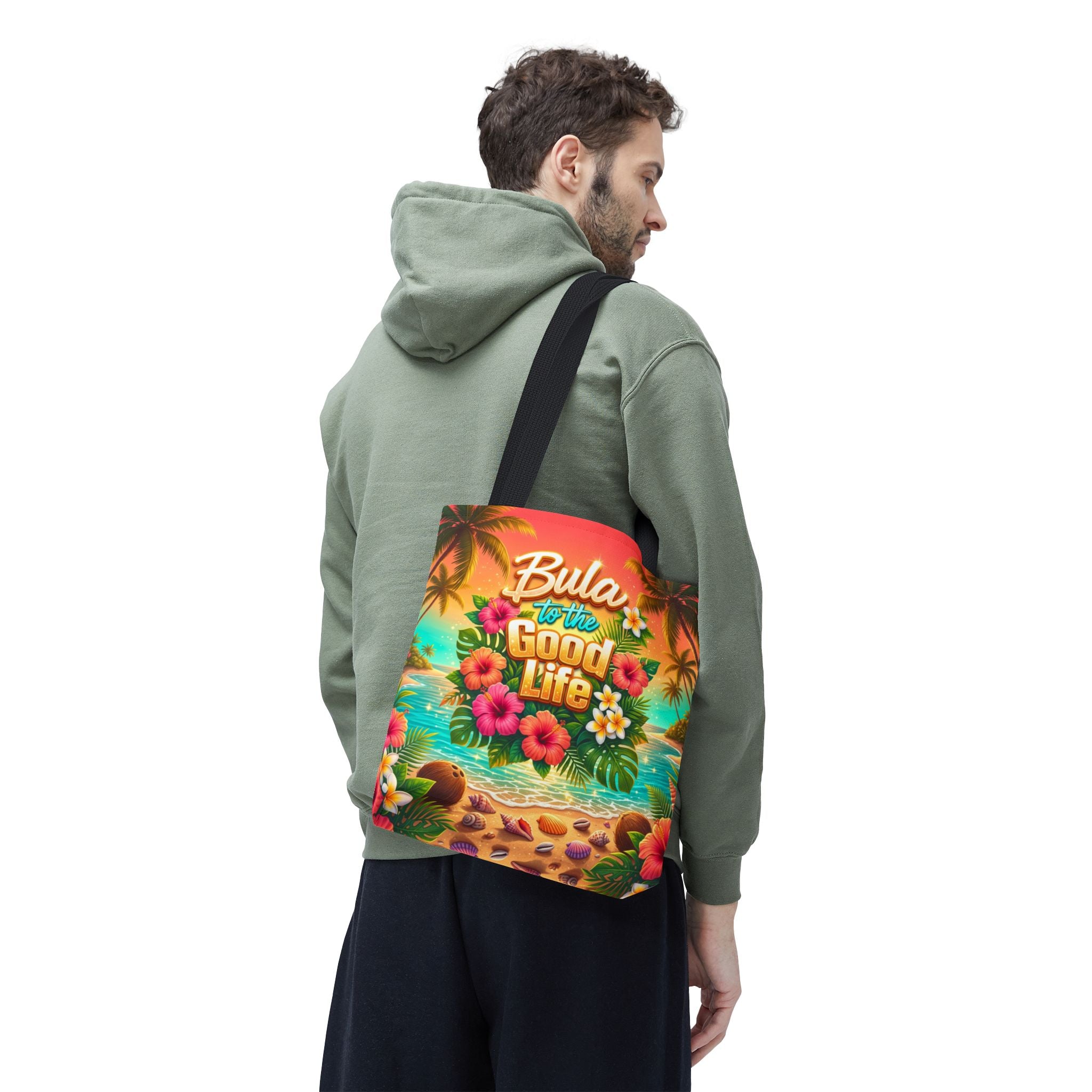 Tote Bag — "Bula to the Good Life" Tropical Hibiscus Beach Tote