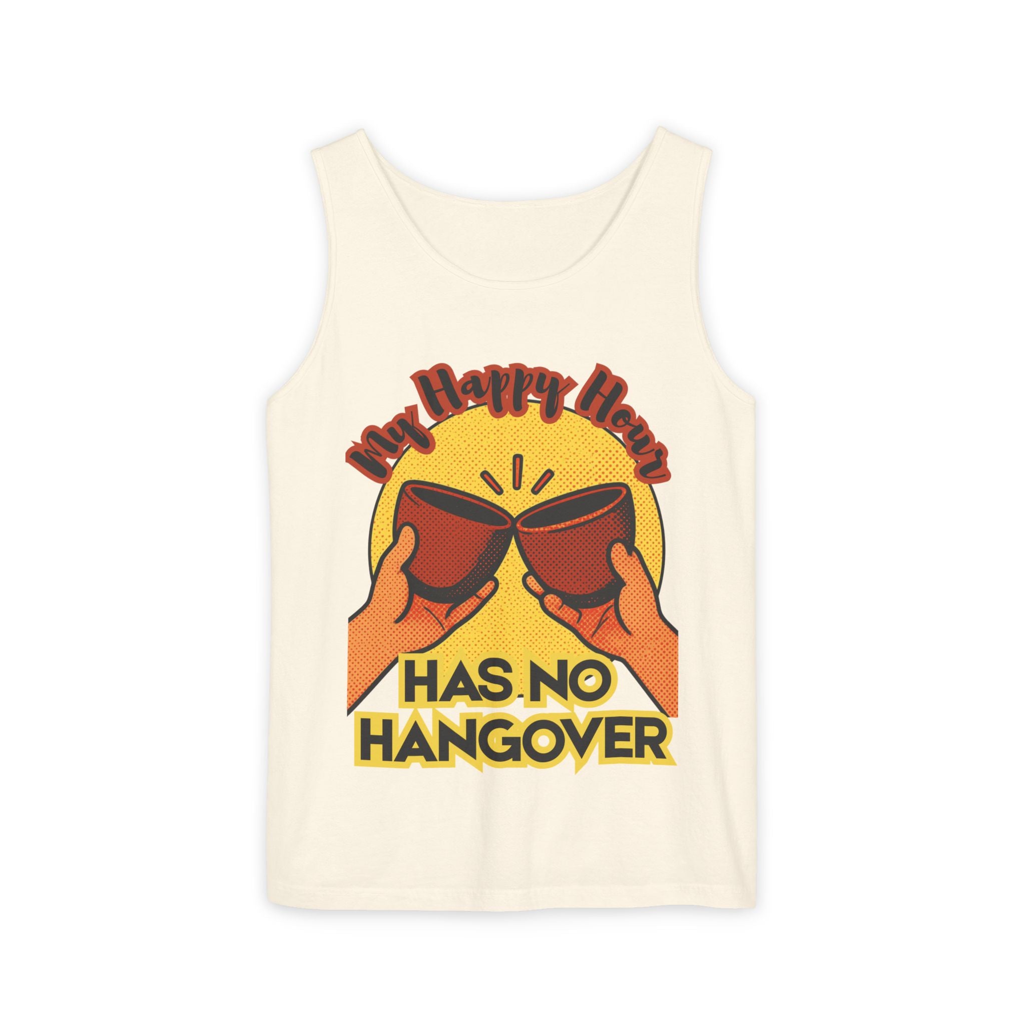 My Happy Hour Has No Hangover Tank Top | Retro Cheers Graphic Tank