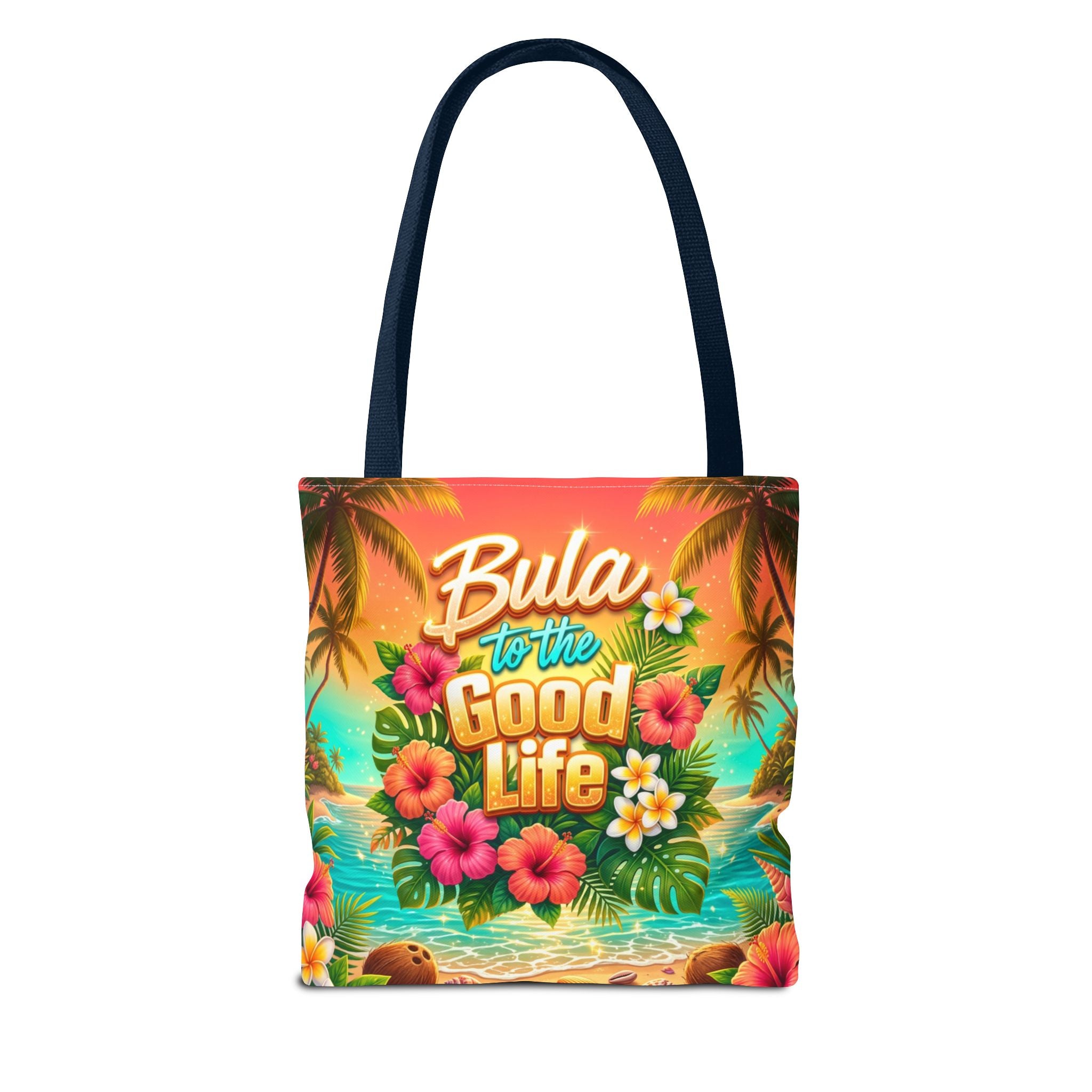 Tote Bag — "Bula to the Good Life" Tropical Hibiscus Beach Tote