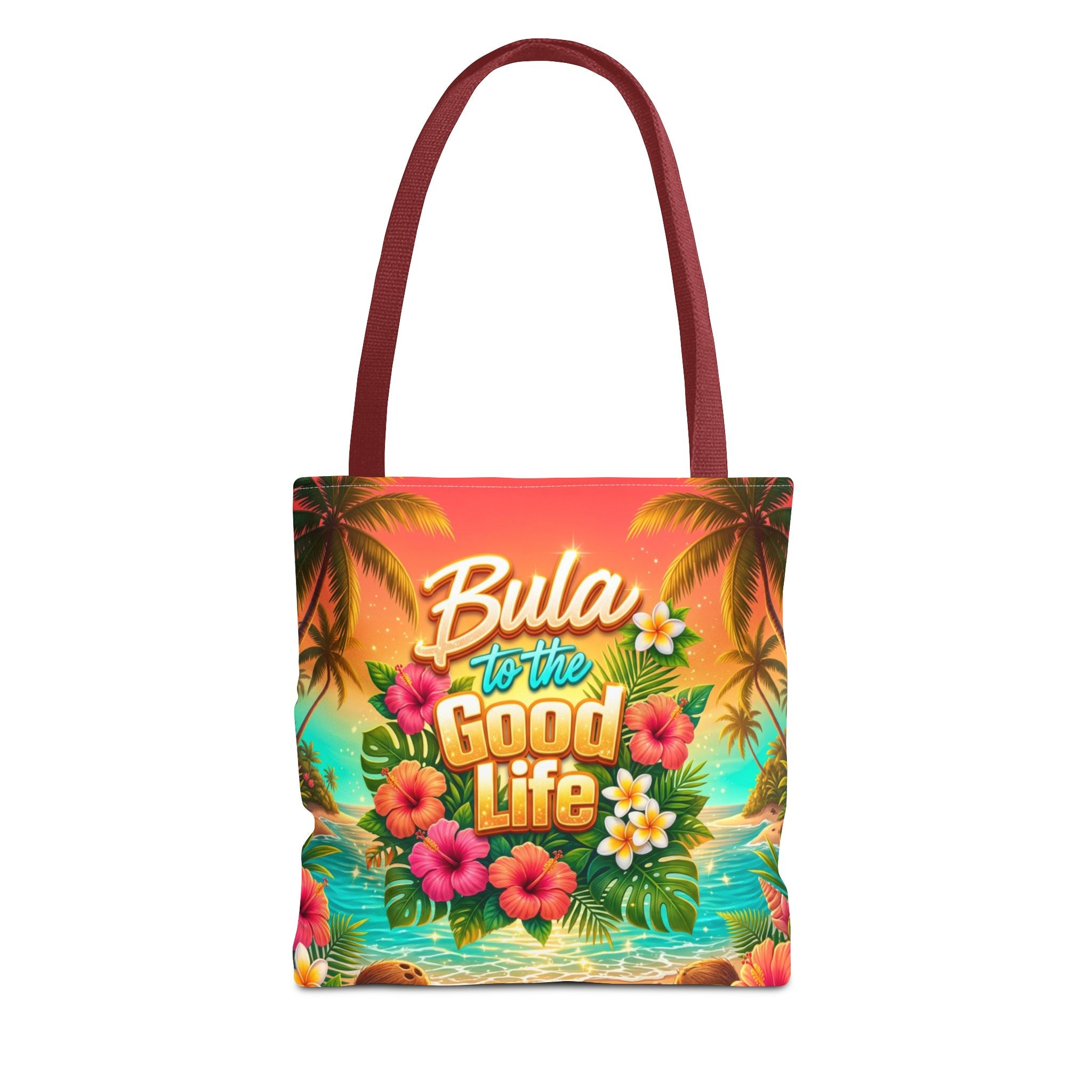Tote Bag — "Bula to the Good Life" Tropical Hibiscus Beach Tote