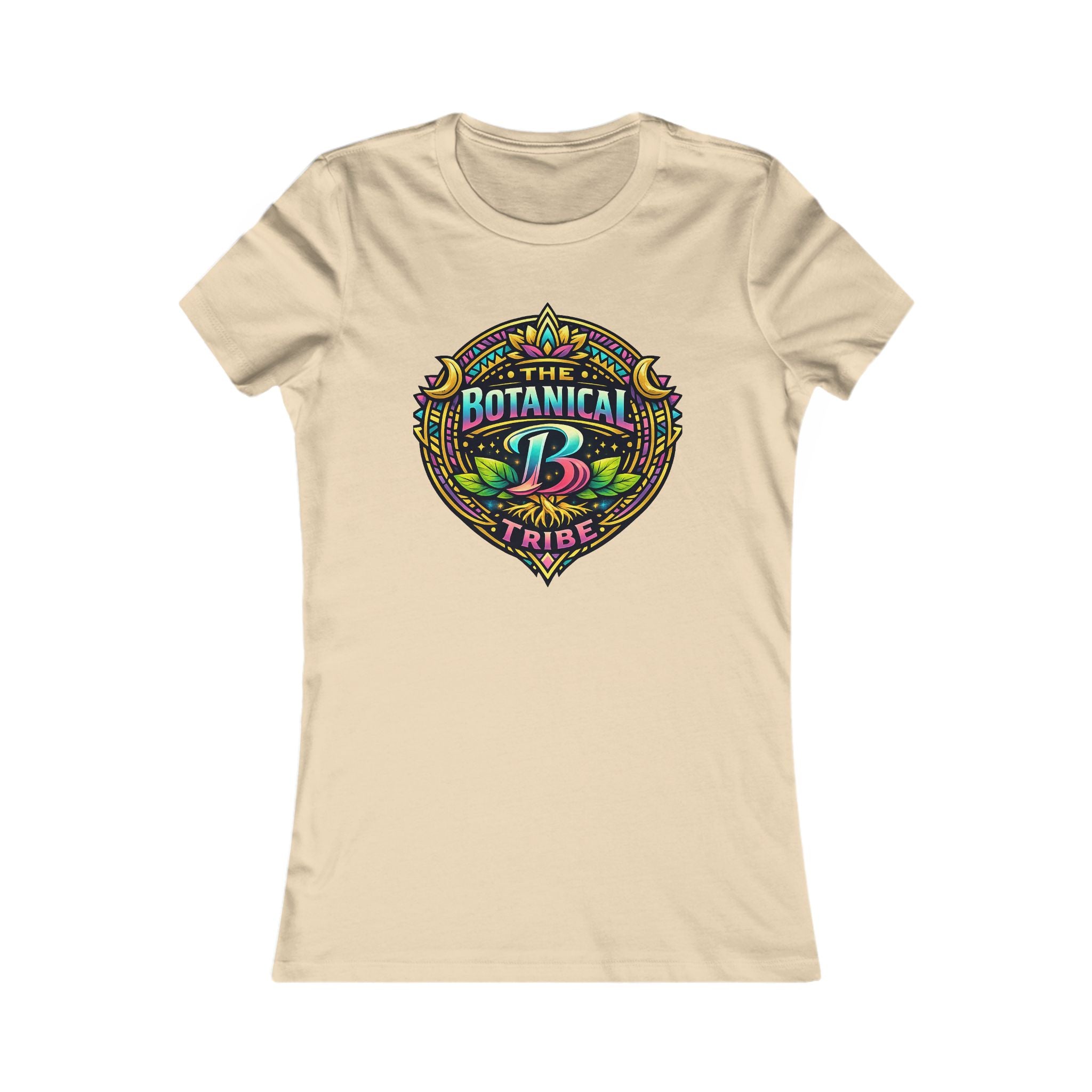 Botanical Tribe Women’s Tee – Colorful Floral Badge Graphic