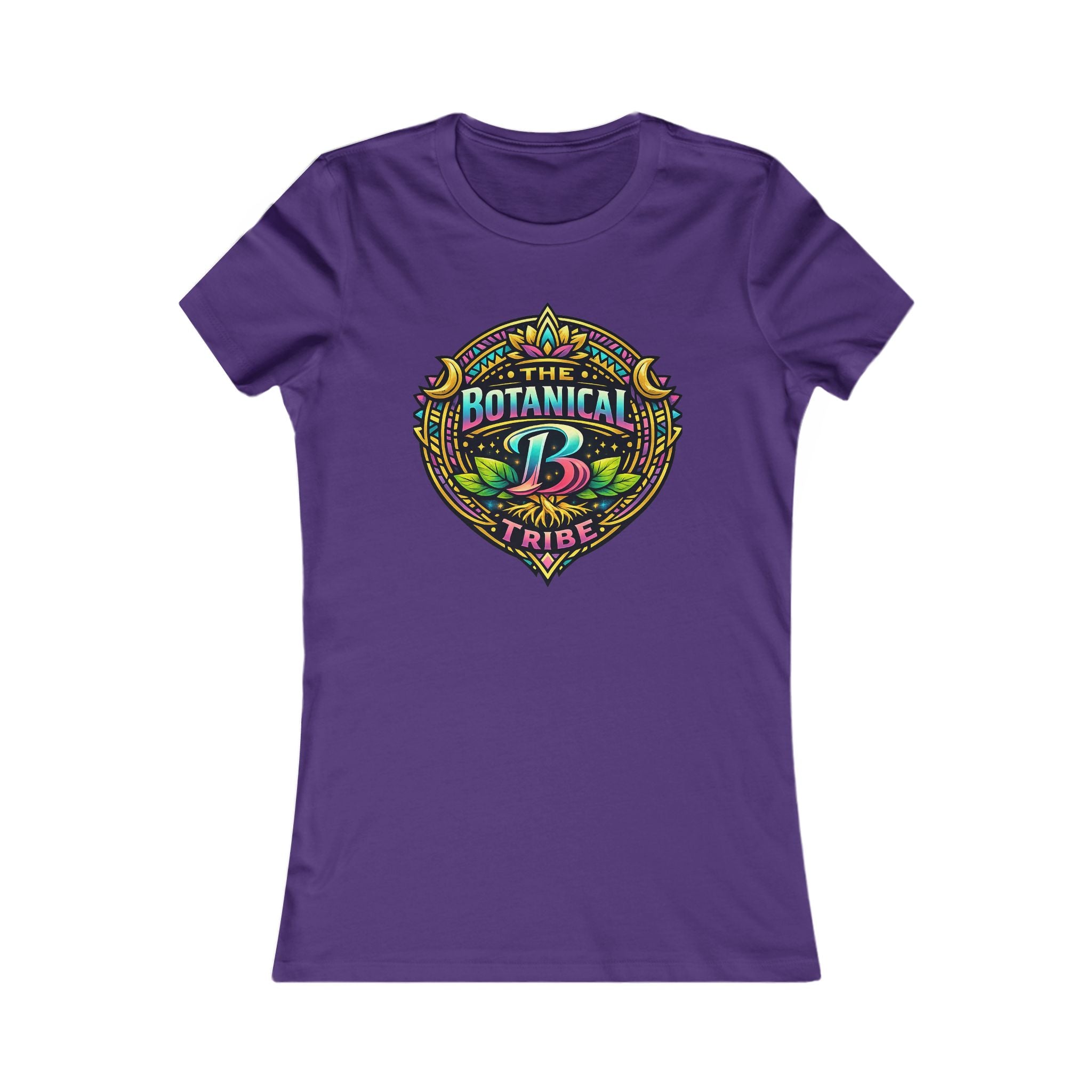 Botanical Tribe Women’s Tee – Colorful Floral Badge Graphic