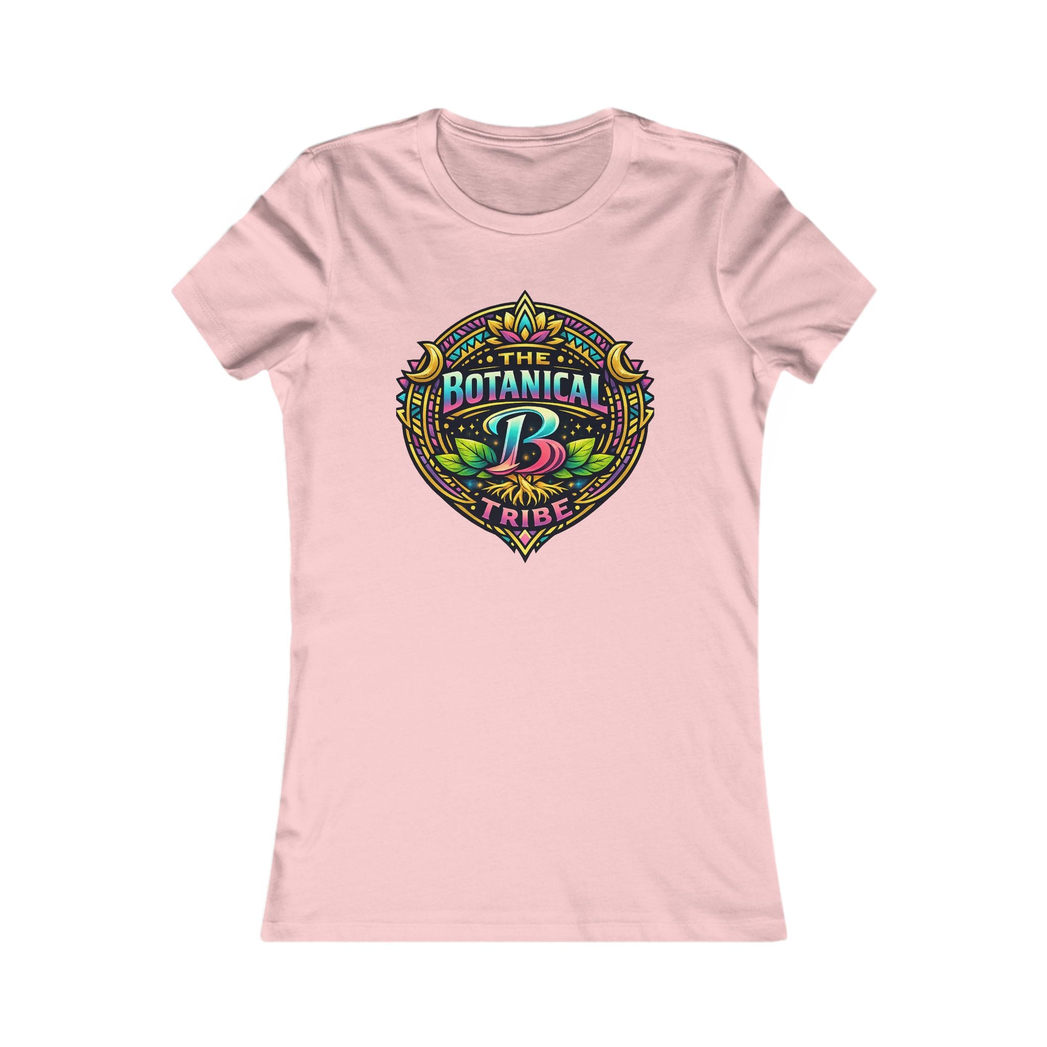 Botanical Tribe Women’s Tee – Colorful Floral Badge Graphic