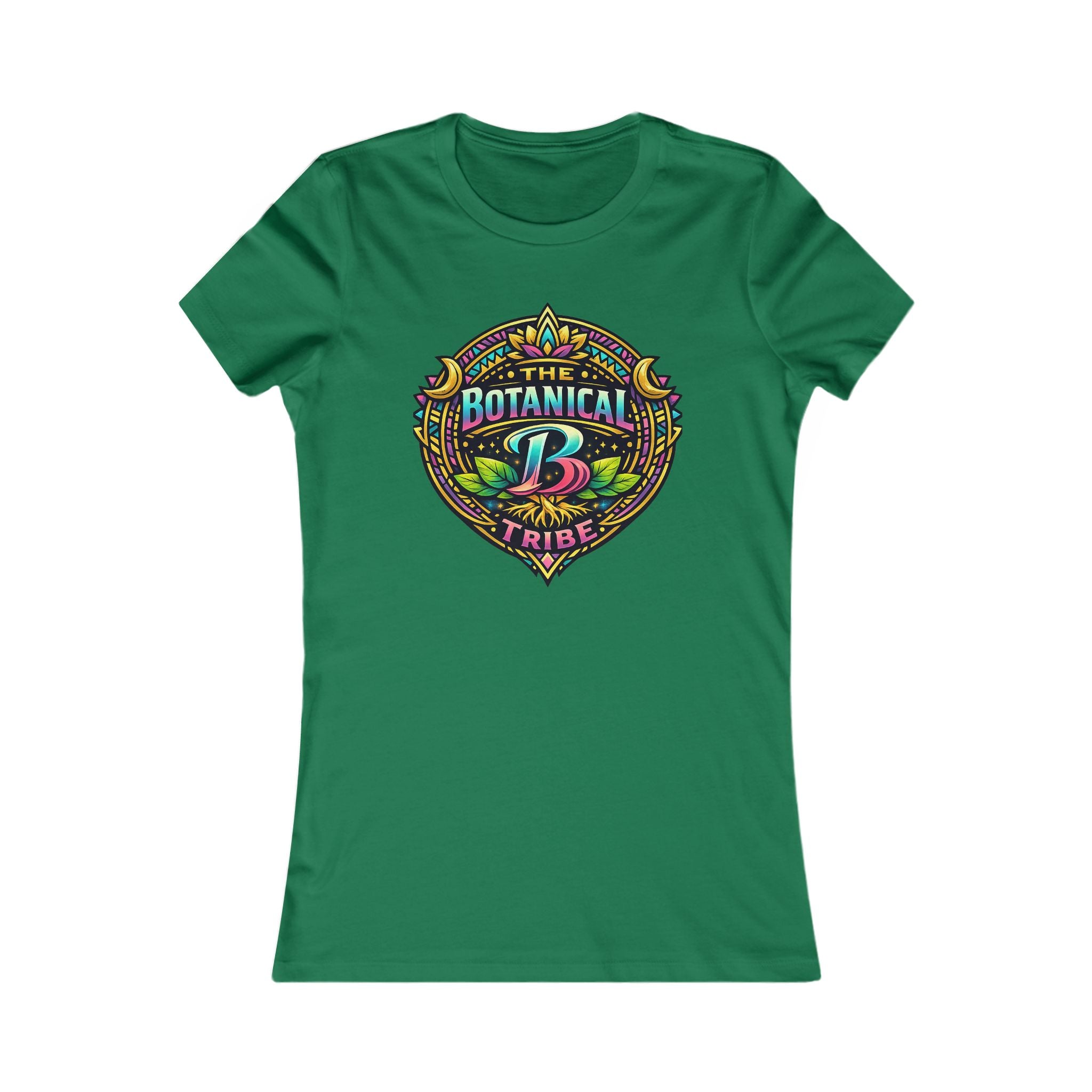 Botanical Tribe Women’s Tee – Colorful Floral Badge Graphic