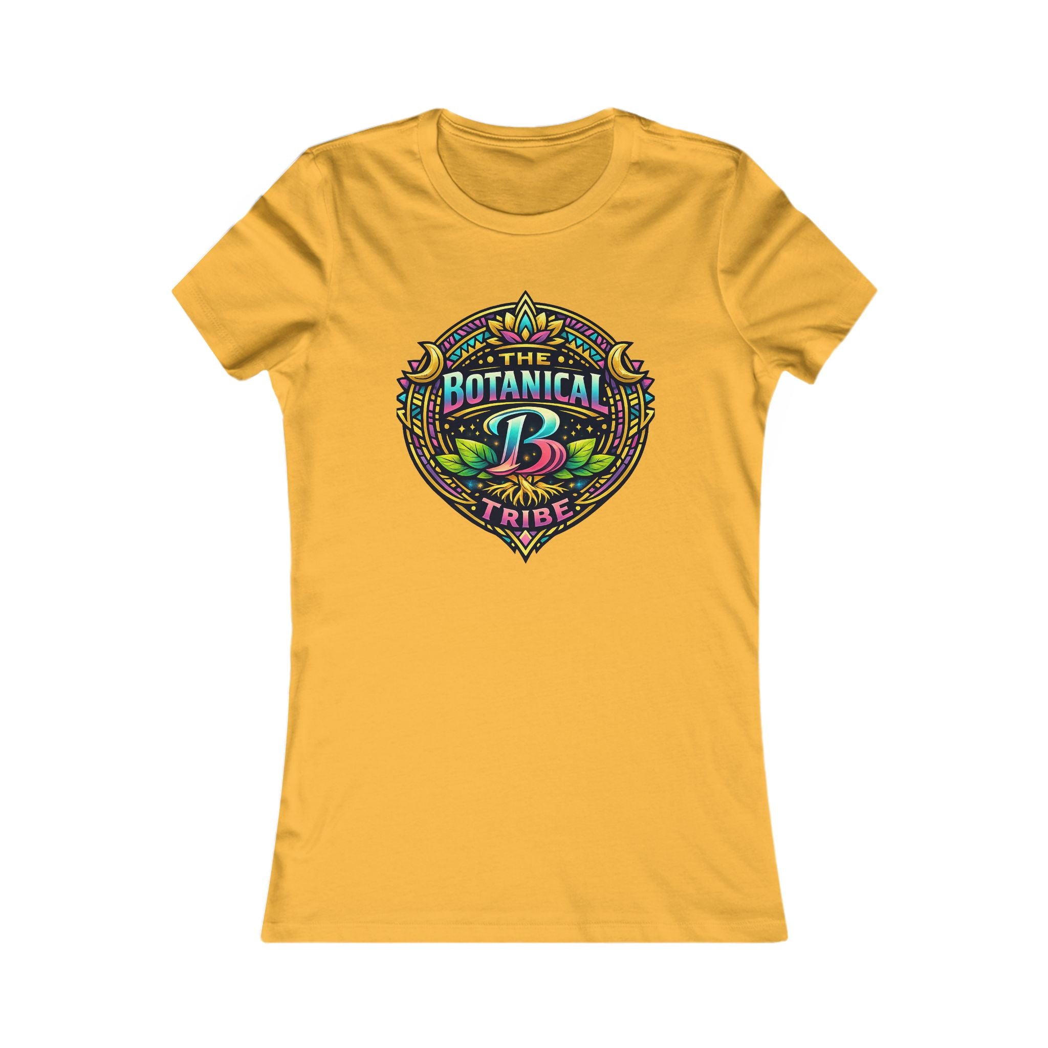 Botanical Tribe Women’s Tee – Colorful Floral Badge Graphic