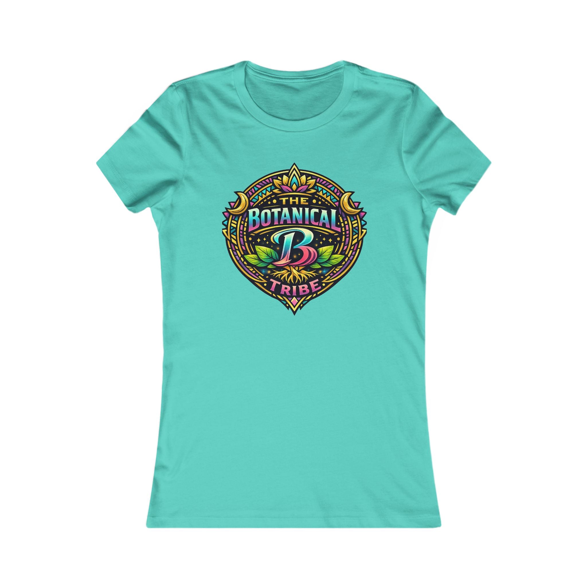 Botanical Tribe Women’s Tee – Colorful Floral Badge Graphic