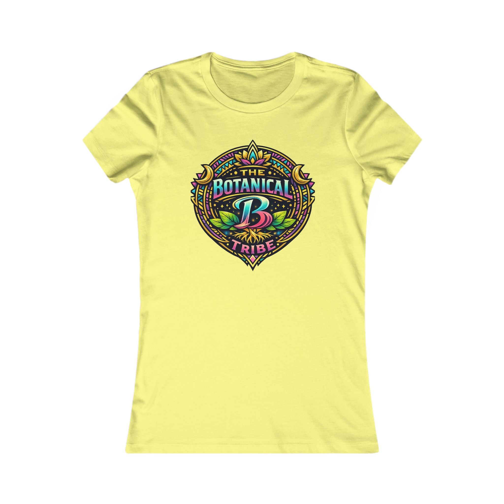 Botanical Tribe Women’s Tee – Colorful Floral Badge Graphic