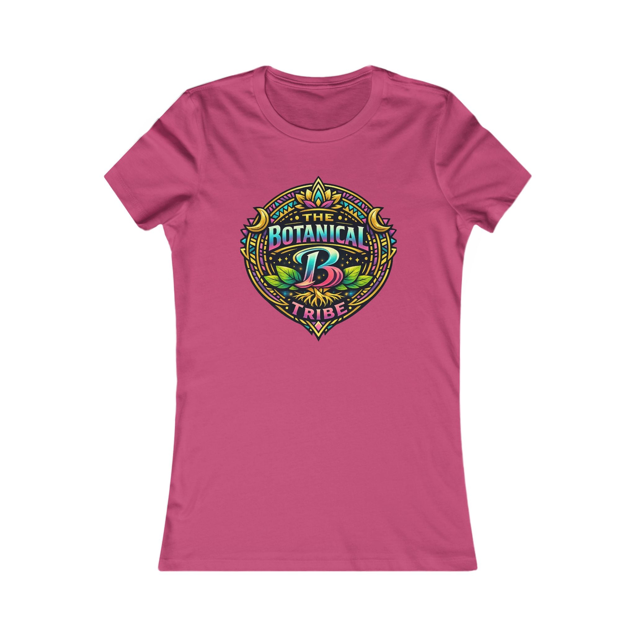 Botanical Tribe Women’s Tee – Colorful Floral Badge Graphic