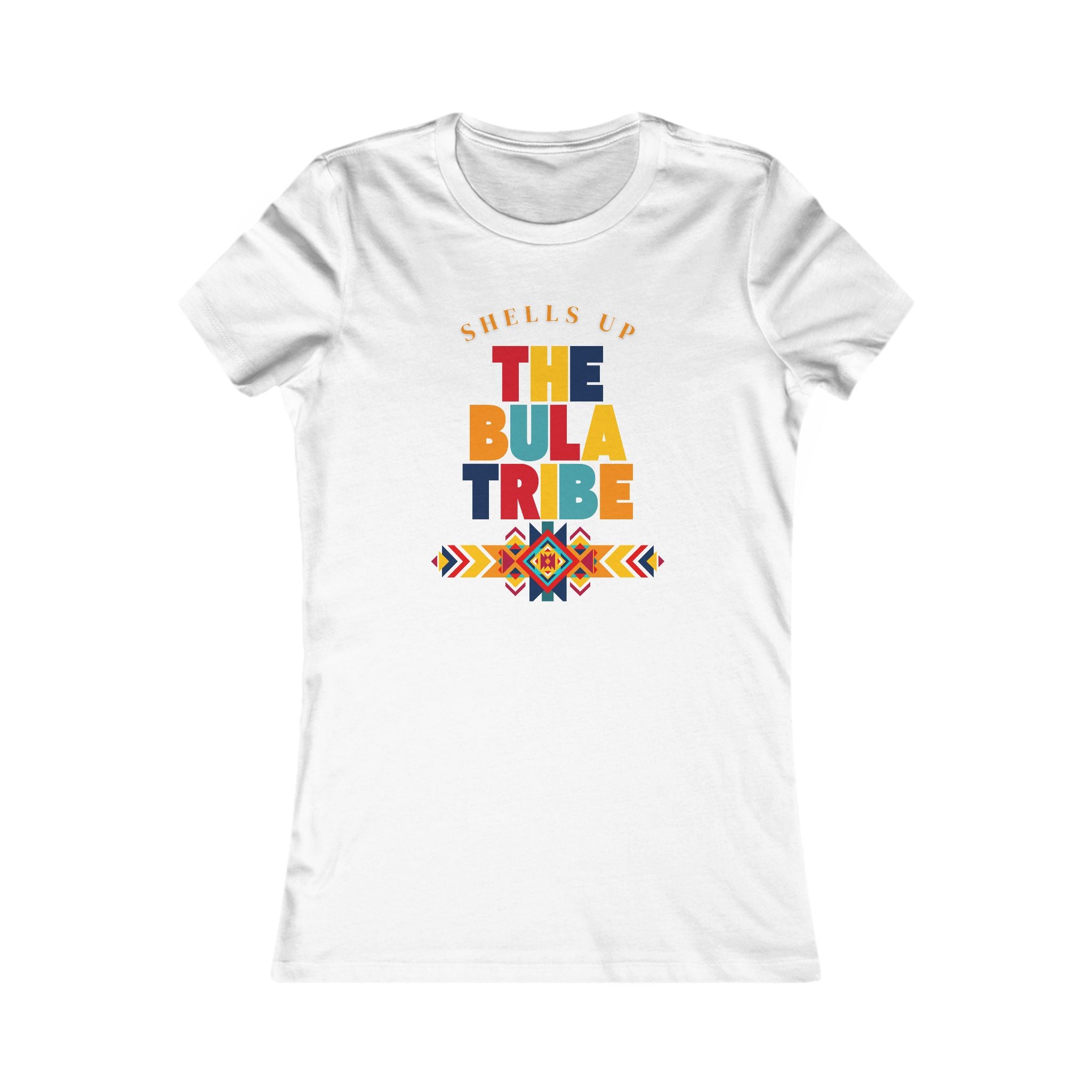 Women's Tee – 'Shells Up The Bula Tribe' Colorful Island Graphic