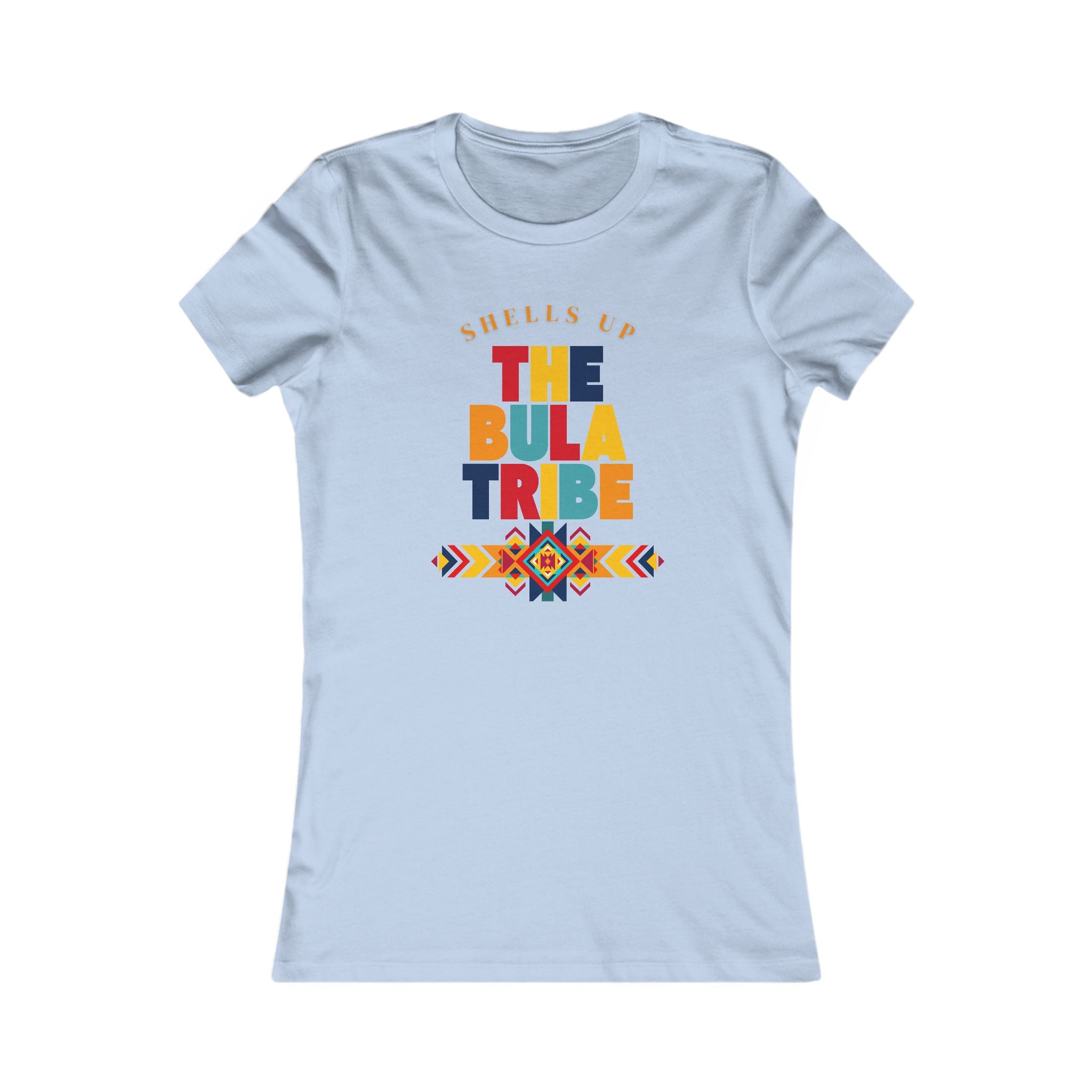 Women's Tee – 'Shells Up The Bula Tribe' Colorful Island Graphic