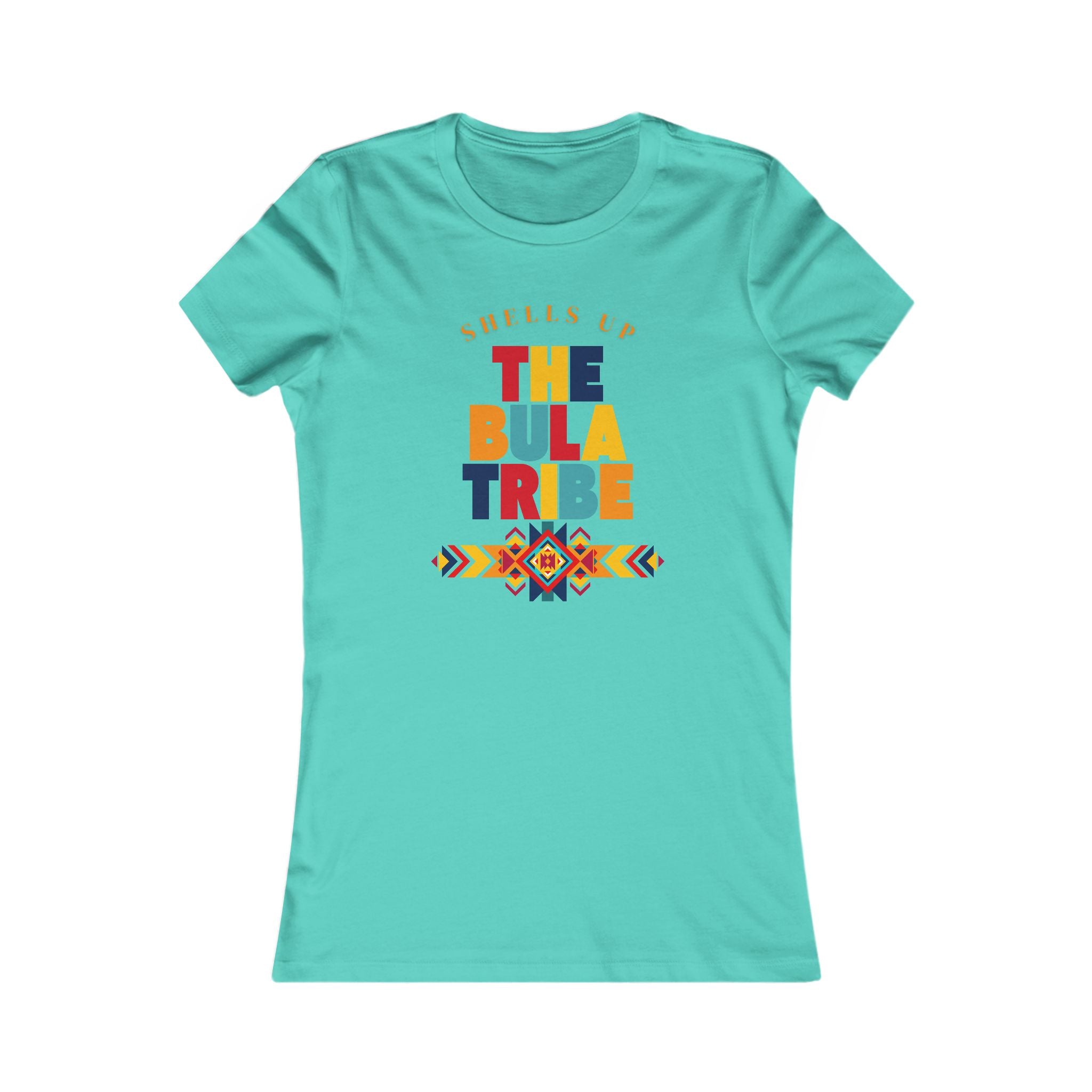 Women's Tee – 'Shells Up The Bula Tribe' Colorful Island Graphic