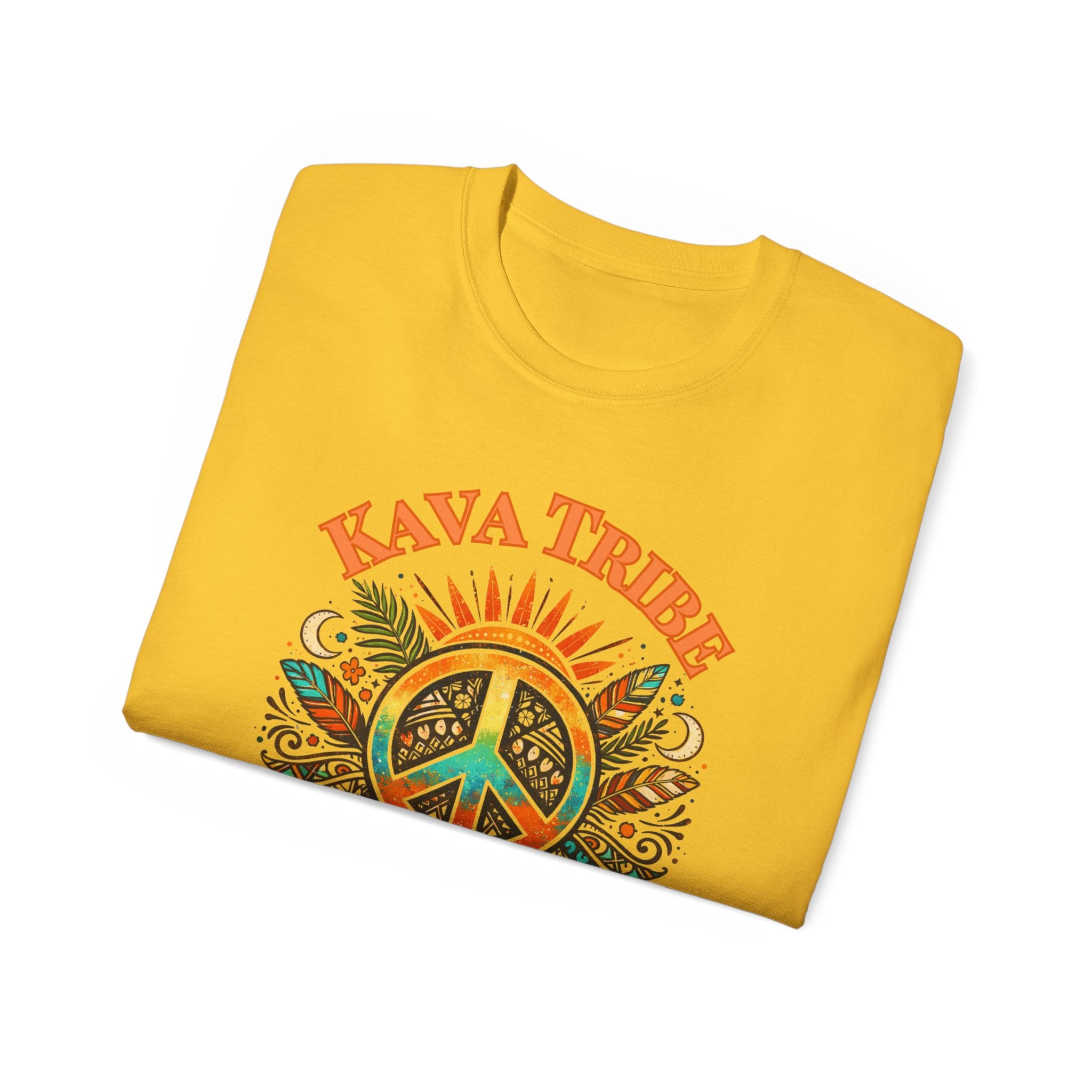 Peace Tribe Graphic Tee — "Kava Tribe: Peace Is Our Power" Retro Peace Sign T-Shirt